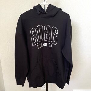 Jostens Class of 2026 Embroidered Graduation Hoodie NWOT Black / White - Large